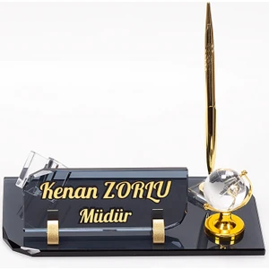 İsimlik Sepeti Vals Kristal Isimlik Dünyalı Ofis Masa Isimliği