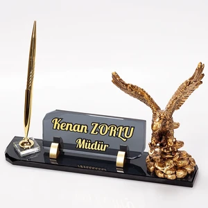 İsimlik Sepeti Kartal Biblolu Vina Kristal Masa Isimliği  Ofis Isimlik