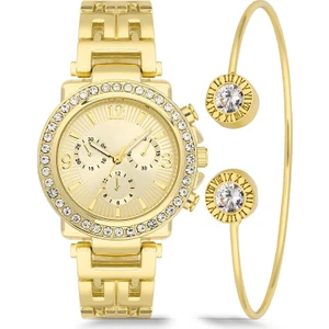 Newera Watch Metal Kordon Kadın Bileklikli Kombin Kol Saati KK350074