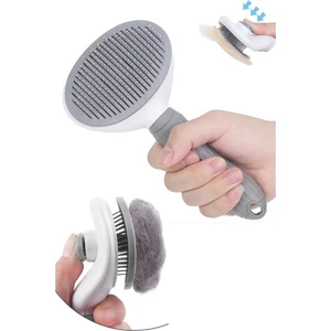Dream Plus Gri Otomatik Temizlenen Tuşlu Evcil Hayvan Fırçası Kedi Köpek Tüy Toplayıcı Tarak