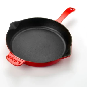 Yuvarlak Kızartma Tavası 28 cm Metal Saplı Kırmızı LVYSTV28K0R