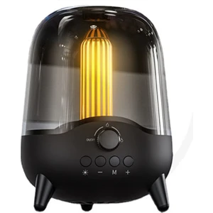 Lp-20 LED Gece Lambası Kablosuz Bluetooth 5.0 Müzik Hoparlör Desteği Tf Kart  Aux Siyah (Yurt Dışından)