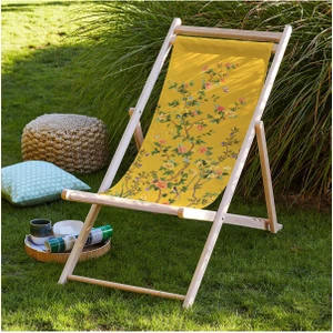 Adawall Sarı Bahçe Katlanabilir Şezlong