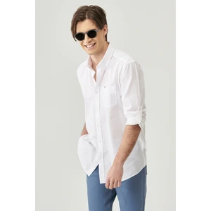 WRANGLER Erkek Regular Fit Normal Kesim Uzun Kollu Keten Gömlek