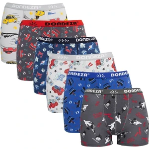 6lı Erkek Çocuk Renkli Desenli Boxer Külot Çocuk Baksır