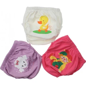 Kız Bebek Çocuk Desenli Sevimli 3 Lü Alıştırma Külodu Bebek Bezi Sızdırmaz Antialerjik 035-60155-003