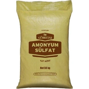 Amonyüm Sülfat %21 Azot Kükürt Bahçe Çiçek Ağaç Bitki Besini Kök Gövde Geliştirici Yeşillendirici Üst Şeker Çim Gübresi 50 kg