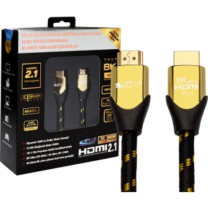 8K60 4 Metre HDMI 2.1 48 Gbps 8k Ultra Hd Premium Sertifikalı 8k 60Hz 4320P 4K 120Hz 2160P 26 Awg D-Hdr Hdcp 2.3 Earc Destekli 48 Gbps Ultra Yüksek Çözünürlüklü HDMI 2.1 Görüntü Kablosu 8K6040