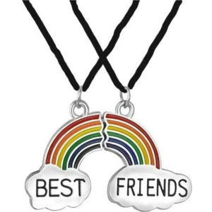 Best Friends Renkli Gökkuşağı 2'li Metal Kolye