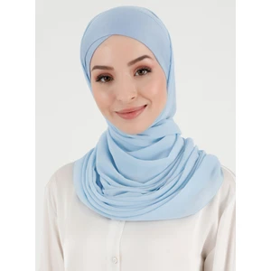 Boneli Çapraz Şifon Şal - Bebe Mavi - Ecardin