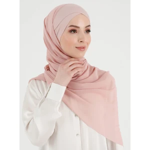 Boneli Çapraz Şifon Şal - Pudra - Ecardin