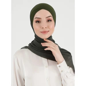 Boneli Çapraz Şifon Şal - Haki - Ecardin