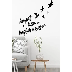 Lazer Kesim Ahşap Hayat Kısa Kuşlar Uçuyor Dekoratif Duvar Süsü