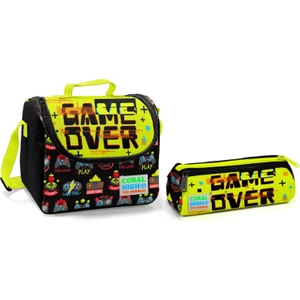 Coral High Game Over Erkek Çocuk Beslenme Çantası ve Kalemlik Seti - Thermo