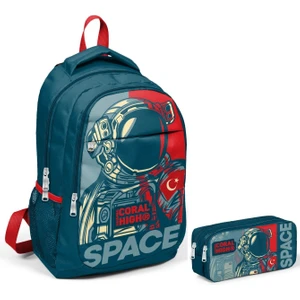Coral High Astronot Erkek Çocuk Ilkokul Çantası ve Kalemlik Seti
