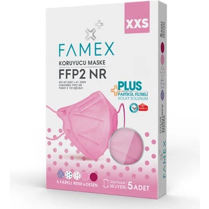 N95 Ffp2 Koruyucu Kız Çocuk Maskesi 5 Farklı Renk ve Deseli 5 Adet Duck Modeli