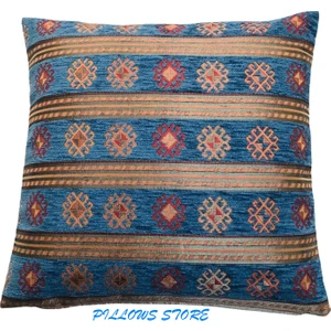 Pillows Store Şerit Desenli Açık Mavi Kırlent Kılıfı  45 x 45 cm