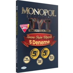 Monopol Yayınları 2022 TYT Tamamı Çözümlü 5 Deneme Sınavı