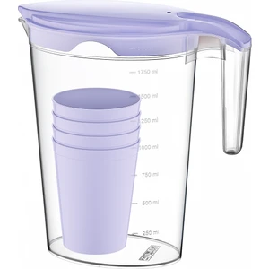 Pınar Sofra Sürahisi 2000 ml + 4 Bardak Plastik Ölçülü Sürahi Set