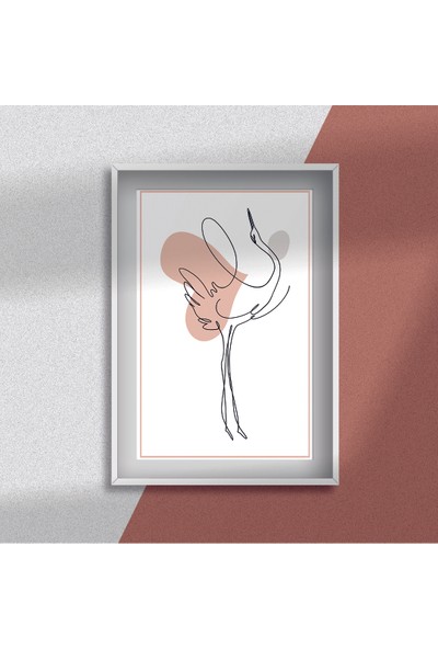 300dpi Wall Minimal Flamingo Tablo - Yüksek Kaliteli Baskı Poster - Çerçevesiz