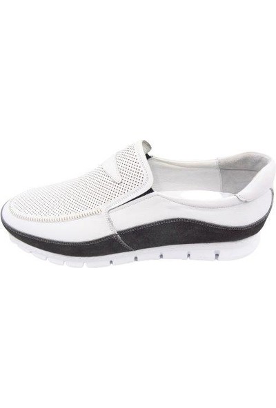 King Shoes Tardelli 4387 Beyaz Büyük Numara Erkek Ayakkabı