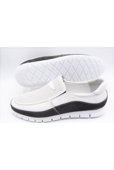 King Shoes Tardelli 4387 Beyaz Büyük Numara Erkek Ayakkabı