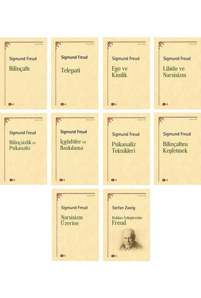 Sigmund Freud Seti - 1 - 10 Kitap - Felsefe, Psikanaliz, Bilinçaltı, Terapi, Cinsellik, Narsizim -Sigmund Freud