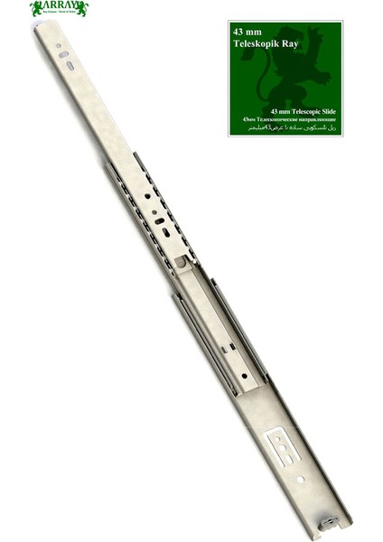 Teleskopik Çekmece Rayı 43 mm 35 cm