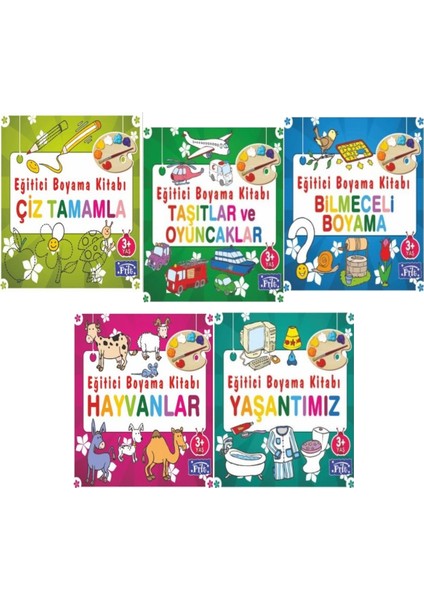 Eğitici Boyama Serisi 2 - 5 Kitap