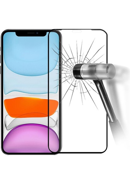Tempered Glass Dayanıklı Tam Kaplama Kırılmaz Cam Ekran Koruyucu iPhone 13 Pro Max Siyah