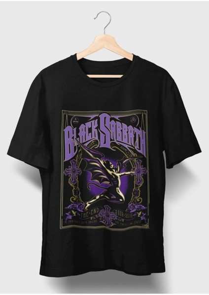 Tasarım Rock Poster Black Sabbath Baskılı T-Shirt