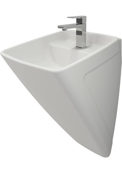Bocchi Firenze Asma Monoblok Lavabo, 48 Cm, Parlak Beyaz 1082-001-0126