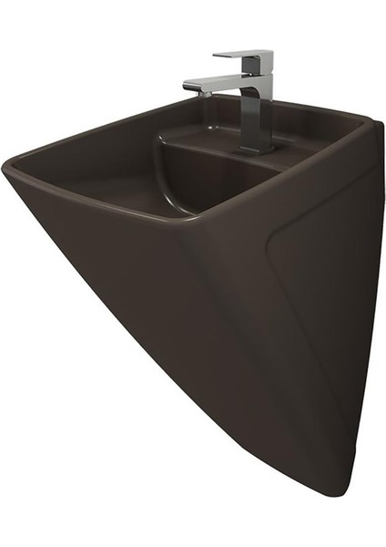 Bocchi Firenze Asma Monoblok Lavabo, 48 Cm, Mat Kahverengi 1082-025-0126