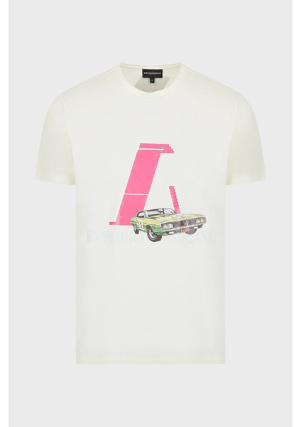 Baskılı Bisiklet Yaka % 100 Pamuk T Shirt Erkek T Shirt 3L1T8P 1JW5Z F119 modelleri