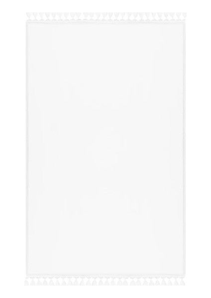 Comfort Puffy Peluş Halı Beyaz Saçaklı fırsatları
