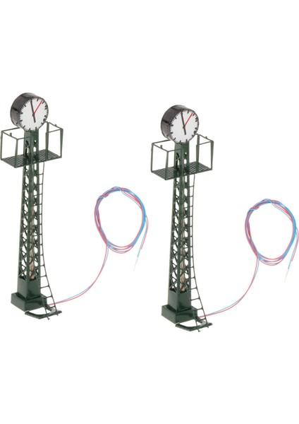 2 Parça 1/87 Model Demiryolu Işıkları Ho Ölçekli Mini Track Işık Kum Masası Yeşil (Yurt Dışından)