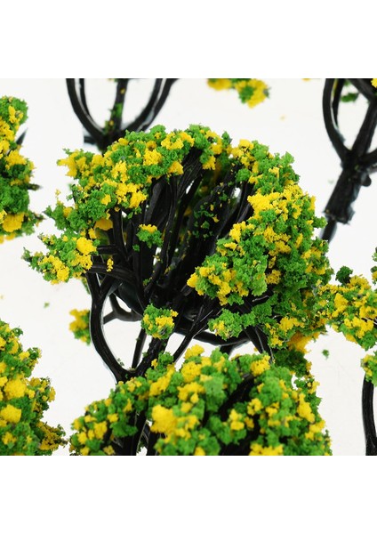 10 Parça Demiryolu Manzara Peyzaj Model Ağaçları Çiçekler Sarı Yeşil (Yurt Dışından) modelleri