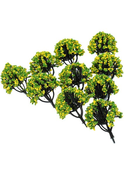 10 Parça Demiryolu Manzara Peyzaj Model Ağaçları Çiçekler Sarı Yeşil (Yurt Dışından) fırsatları