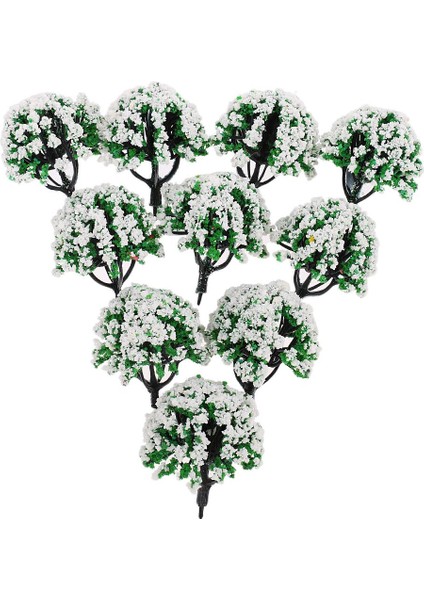 10 Parça Demiryolu Manzara Peyzaj Modeli Ağaçlar Çiçekler Beyaz (Yurt Dışından) fiyatları