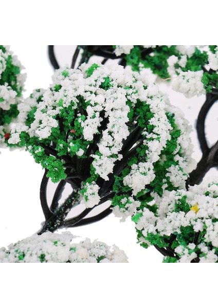 10 Parça Demiryolu Manzara Peyzaj Modeli Ağaçlar Çiçekler Beyaz (Yurt Dışından) modelleri