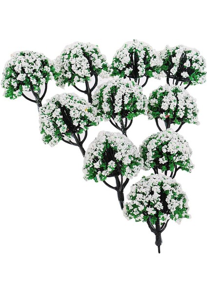 10 Parça Demiryolu Manzara Peyzaj Modeli Ağaçlar Çiçekler Beyaz (Yurt Dışından) indirimleri