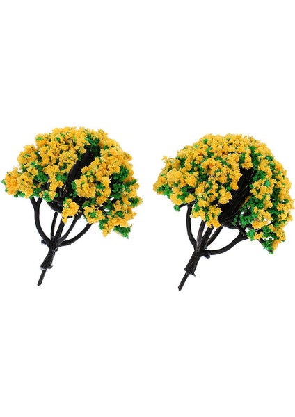 10PC Düzeni Modeli Ağaçları 1: 150 Ölçekli Çiçek Bina Parkı Bahçe Aksesuarı # 5 Turuncu Sarı (Yurt Dışından) modelleri