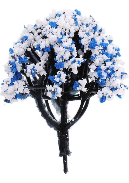 10 Parça Demiryolu Manzarası Peyzaj Modeli Ağaçlar Çiçekler Mavi Beyaz (Yurt Dışından) modelleri