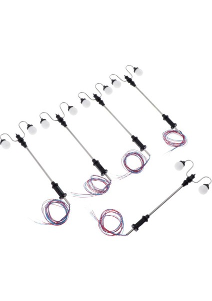 5'li Mini Model Demiryolu Tren Lambası Post LED Sokak Işıkları Ho Ölçek 1: 100 Accs C (Yurt Dışından)