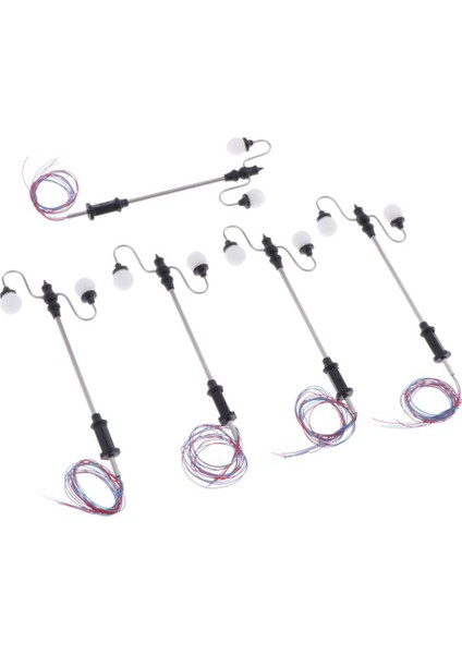 5'li Model Mini Lamppost Işıkları Ho Oo Ölçeği 1: 100 Demiryolu Düzeni Accs B (Yurt Dışından)