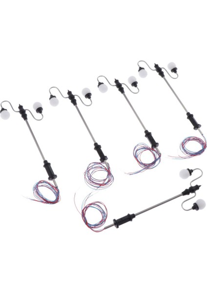 5'li Model Mini Lamppost Işıkları Ho Oo Ölçeği 1: 100 Demiryolu Düzeni Accs B (Yurt Dışından) modelleri