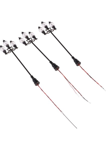 3 Adet 1: 100 Ho Ölçekli Model Demiryolu LED Lamppost Lambaları Duvar Işıkları Dıy 8.9 cm (Yurt Dışından) indirimleri