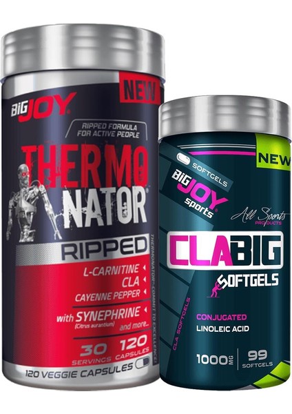 Clabig 1000mg 99 Kapsül + Thermonator Ripped 120 Bitkisel Kapsül