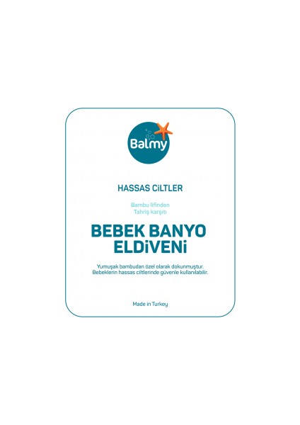 Balmy Naturel Bambu Bebek Banyo Eldiveni