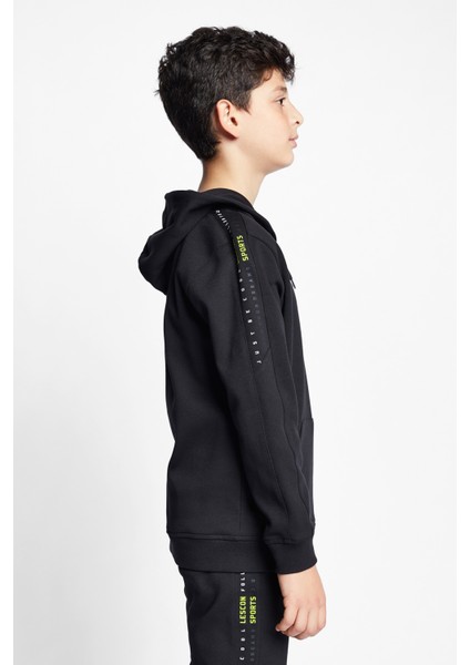 Siyah Çocuk Kapüşonlu Sweatshirt 22B-3113 fırsatları